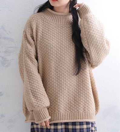 A HAPPY MARILYN（アハッピーマリリン）の「【ＬＬ～６Ｌ】苦しくないバスケット編みチャンキーニット（ニット・セーター）」