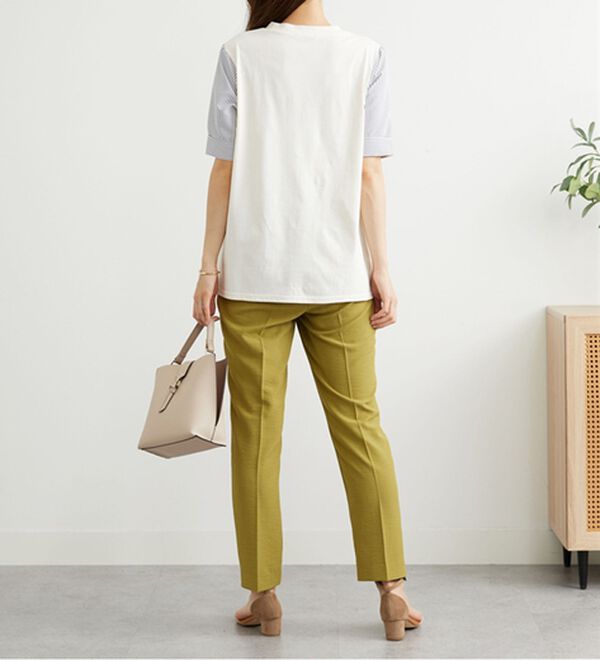 BELLUNA（ベルーナ）の「異素材切替タック使いプルオーバー（カットソー）」｜詳細画像