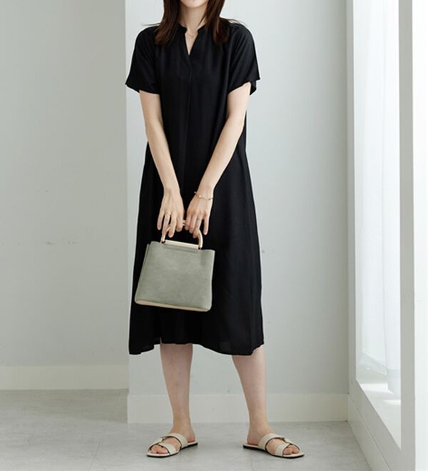 BELLUNA（ベルーナ）の「レーヨン素材スキッパーデザインワンピース（その他ワンピース）」｜詳細画像