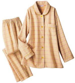 ルフラン（ルフラン）の「日本製あったか綿の播州織パジャマ（パジャマ・ルームウェア）」｜マスタード