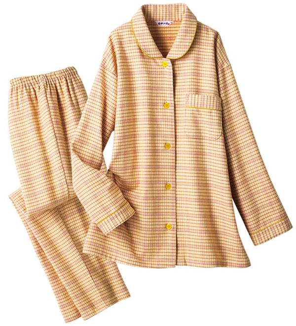 ルフラン（ルフラン）の「日本製あったか綿の播州織パジャマ（パジャマ・ルームウェア）」｜マスタード