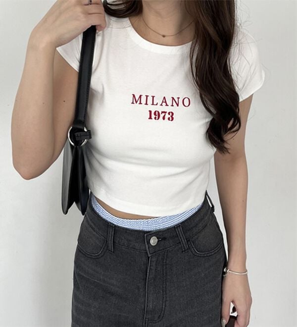 GeeRA（ジーラ）の「刺しゅうロゴコンパクトＴシャツ（カットソー）」｜詳細画像