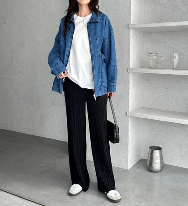 GeeRA（ジーラ）の「セルフカットセミワイドプリーツパンツ（フルレングスパンツ）」｜詳細画像