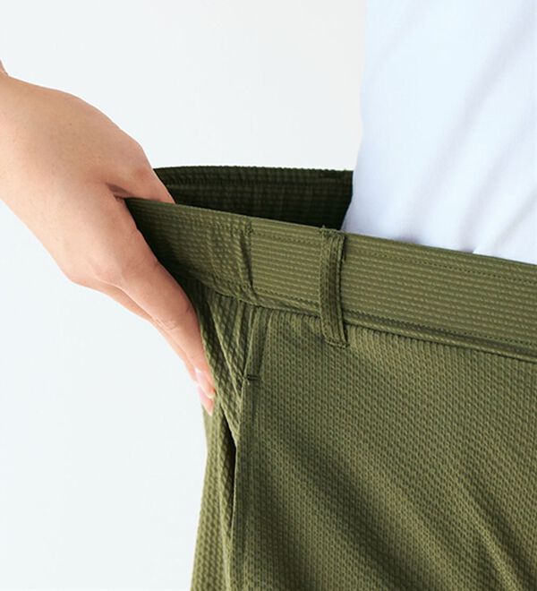 BELLUNA（ベルーナ）の「風通る！サッカー素材バレルパンツ（フルレングスパンツ）」｜詳細画像