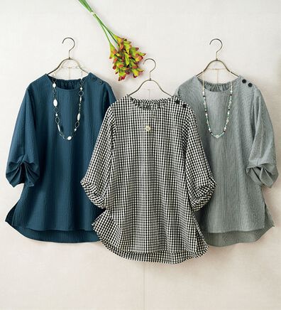 ルフラン（ルフラン）の「【３色組】ふんわりタック袖のさらっ軽ブラウス（ブラウス）」