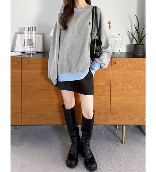 GeeRA（ジーラ）の「【U.S.POLOASSN】オーバーサイズワッフルスウェット（カットソー）」｜詳細画像