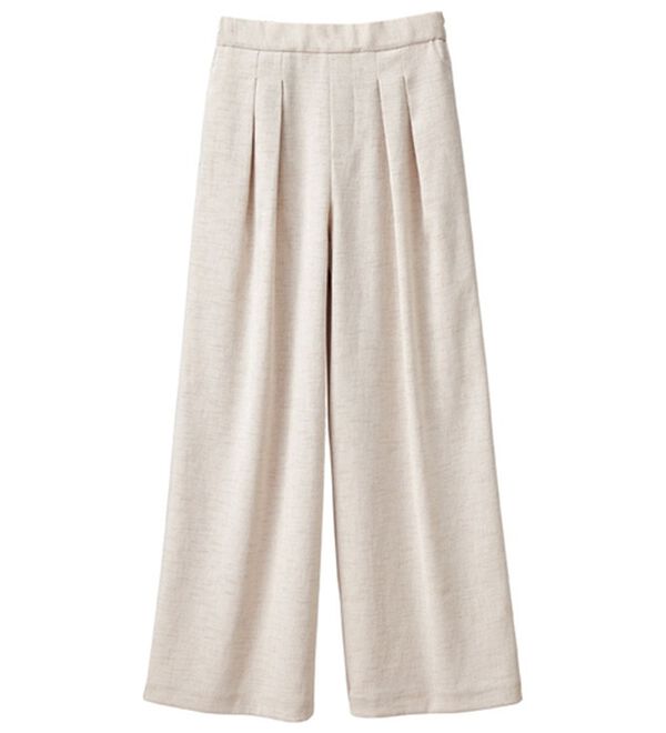 RANAN（ラナン）の「洗える！ひんやり！麻調素材タックワイドパンツ（フルレングスパンツ）」｜詳細画像