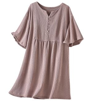 BELLUNA（ベルーナ）の「よく伸びてラク！ポコポコ着やせチュニック（チュニック）」｜ローズグレー