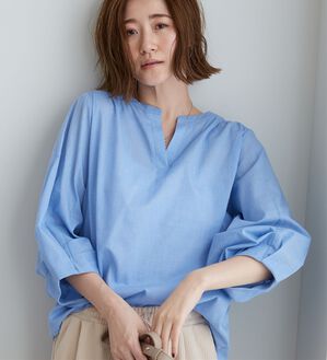 BELLUNA（ベルーナ）の「杢調素材袖タックデザインブラウス（ブラウス）」｜詳細画像