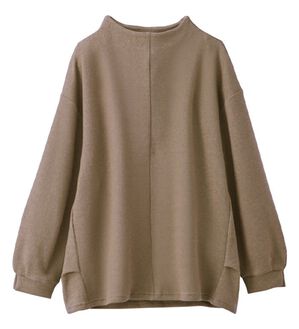 BELLUNA（ベルーナ）の「タック使いボトルネックプルオーバー（カットソー）」｜グレージュ