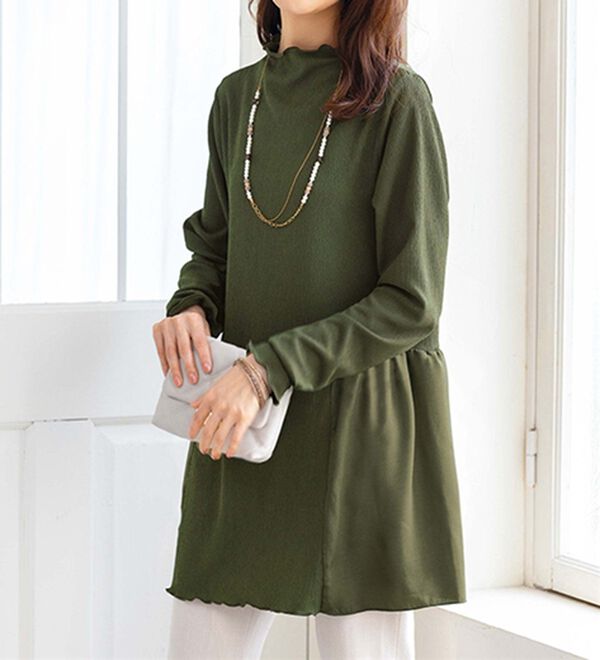 ルフラン（ルフラン）の「【２色組】楊柳切替チュニック（チュニック）」｜詳細画像