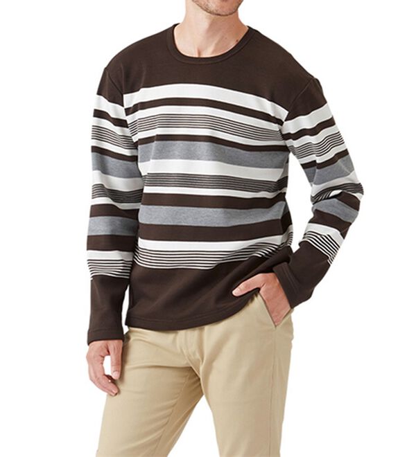 「裏ベロアボーダートレーナー（メンズトレーナー）」｜詳細画像