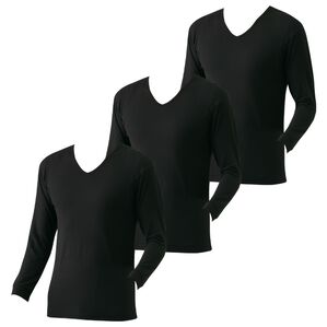 「【３枚組】タフガードＰｌｕｓ消臭＆脇汗取りインナー各３枚組　８分袖Ｖ首（メンズ肌着・インナーウェア）」｜詳細画像