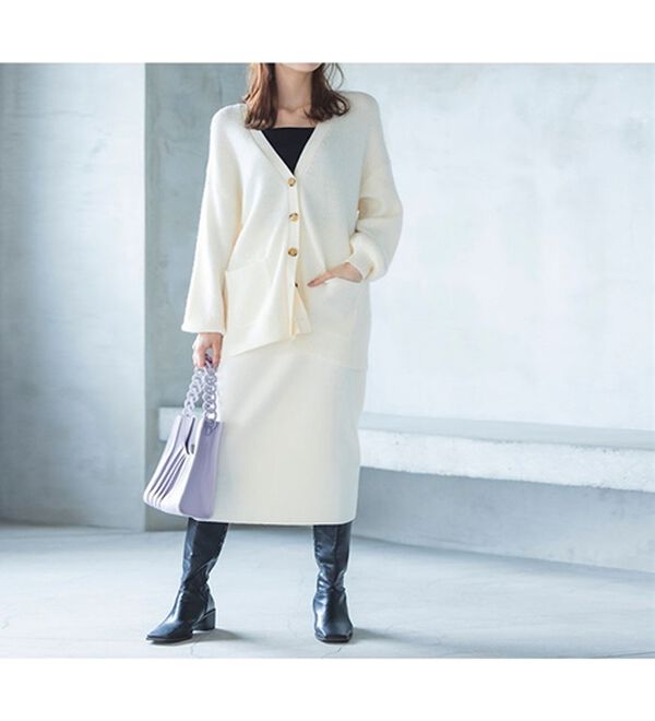 RANAN（ラナン）の「＜４つの機能付＞ニットタイトスカート（ロングスカート）」｜詳細画像