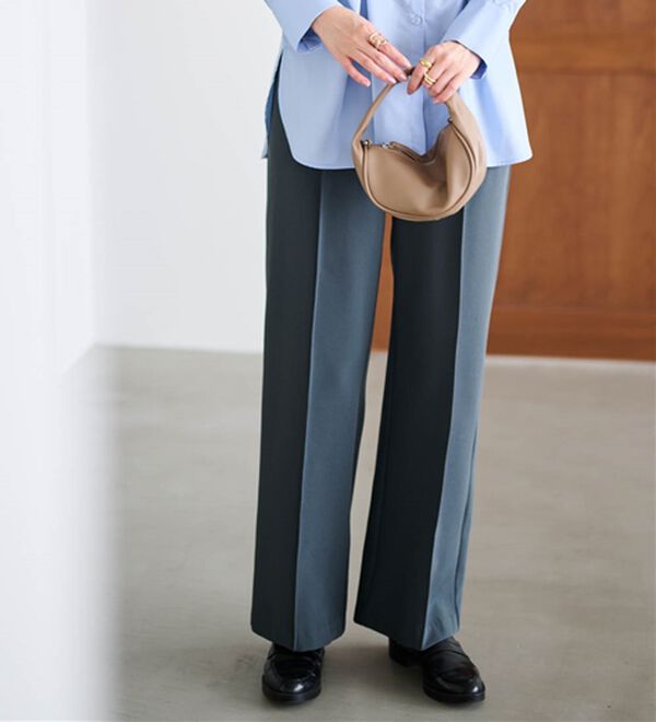 RANAN（ラナン）の「裏起毛美脚シルエットピンタックワイドパンツ（フルレングスパンツ）」｜詳細画像
