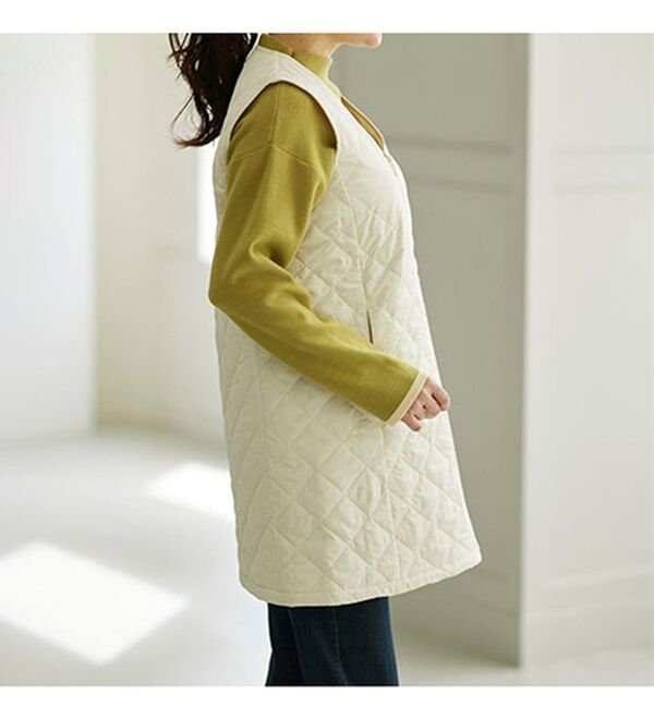 BELLUNA（ベルーナ）の「【マジ軽ウォーム】蓄熱保温キルトロングベスト（ポーチ付）（ベスト）」｜詳細画像