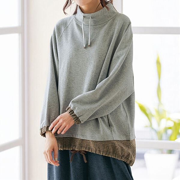 BELLUNA（ベルーナ）の「裾チェックゆったりプルオーバー（カットソー）」｜詳細画像