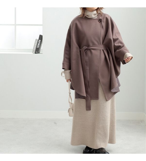 ストール付ポンチョデザインコート - ベルーナ【公式】
