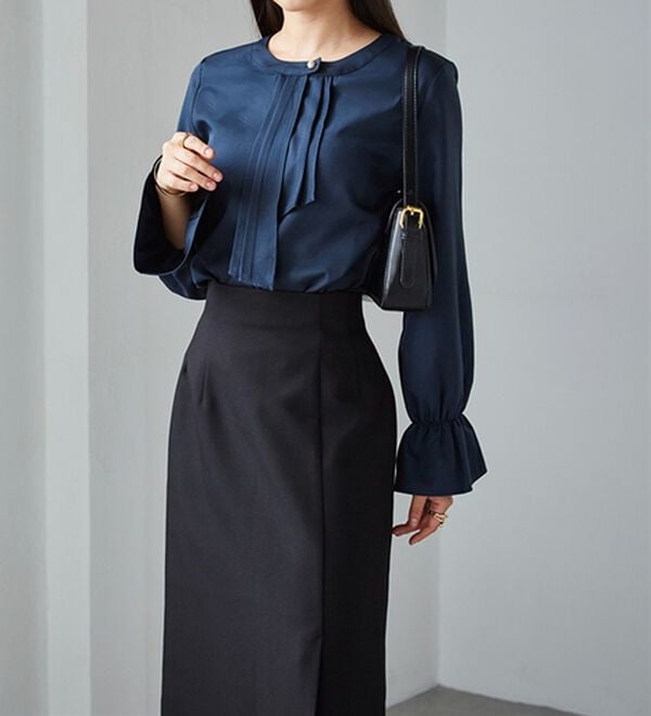 RANAN（ラナン）の「パール付きボウタイブラウス（ブラウス）」｜詳細画像