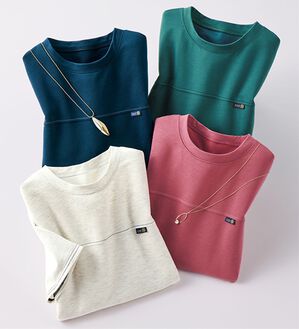 ルフラン（ルフラン）の「【４色組】ステッチ使いゆったりプルオーバー（カットソー）」｜4色組