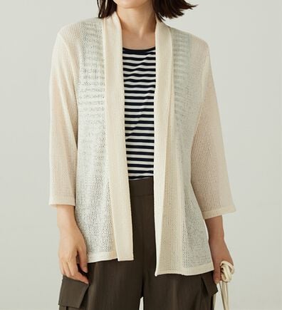 BELLUNA（ベルーナ）の「メッシュ素材トッパーカーディガン（ニットカーディガン）」