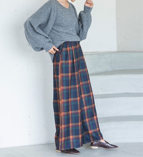 RANAN（ラナン）の「柔らかあったか！裏起毛ロングフレアガウチョパンツ（フルレングスパンツ）」｜詳細画像