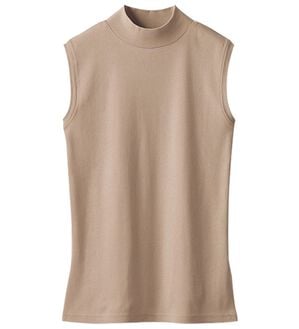 LAVIENNE（ラヴィエンヌ）の「【医師オススメ】ＵＶカット綿１００％スリーブレスハイネックプルオーバー＜カラフルコットン＞（肌着・インナーウェア）」｜モカ