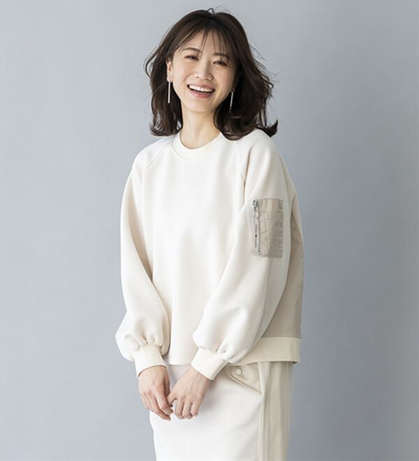 BELLUNA（ベルーナ）の「【ＳＭＡＲＴ　ＥＣＯ　ＪＥＲＳＥＹ】異素材切替プルオーバー（カットソー）」｜詳細画像