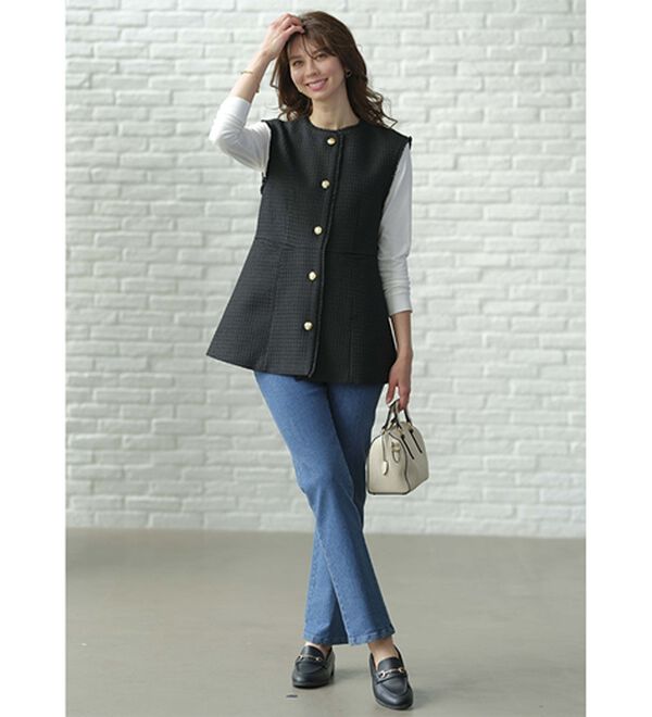 BELLUNA（ベルーナ）の「ツイードベストセットアップ（パンツスーツ）」｜詳細画像