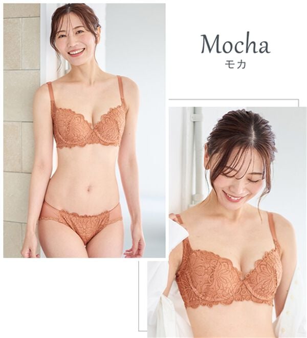 LAVIENNE（ラヴィエンヌ）の「レーシー脇高スッキリブラ＆ショーツ（ブラジャー＆ショーツセット）」｜詳細画像