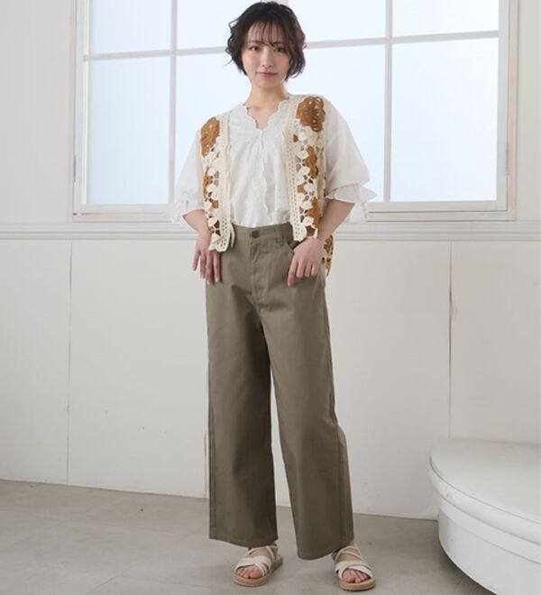 A HAPPY MARILYN（アハッピーマリリン）の「【Ｍ～７Ｌ】【選べる丈】【夏でも穿きたい】美脚＆美尻が叶う 優勝！ 着痩せ ワイドパンツ（ワイドパンツ・ガウチョ）」｜詳細画像