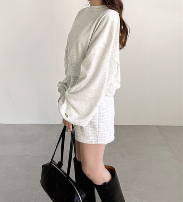 GeeRA（ジーラ）の「ボリュームスリーブ裏毛ショートスウェット（トレーナー・スウェット）」｜詳細画像