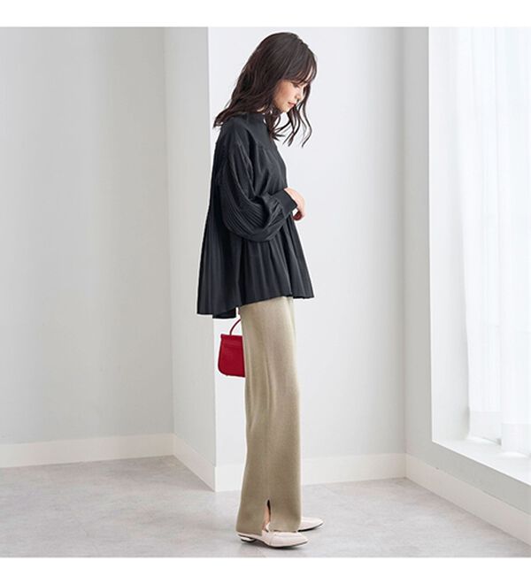 BELLUNA（ベルーナ）の「ニット素材透かし編デザインセットアップ（セットアップ）」｜詳細画像