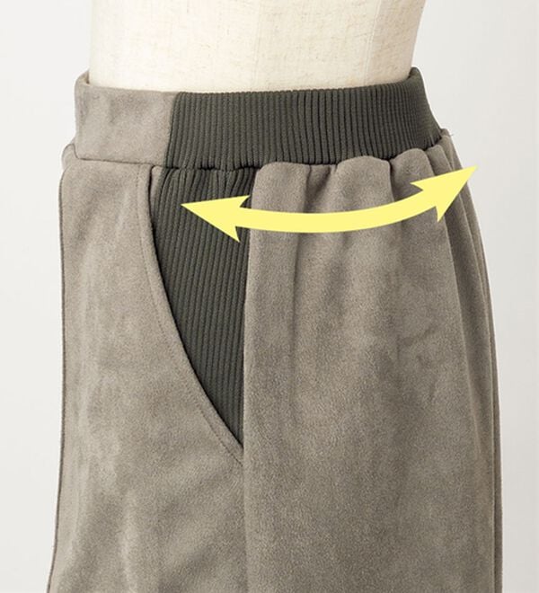 ルフラン（ルフラン）の「リブ切替スエード調スーツ＜イレッサ＞（セットアップ）」｜詳細画像