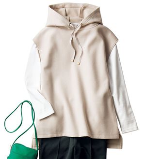 VINNO（ヴィノ）の「カットメルトンフーディベスト（ベスト）」｜詳細画像