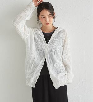 RANAN（ラナン）の「コード刺繍フードシャツ（シャツ）」｜ホワイト