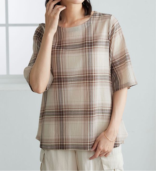 BELLUNA（ベルーナ）の「さらっと快適！Tシャツ見えブラウス（ブラウス）」｜詳細画像