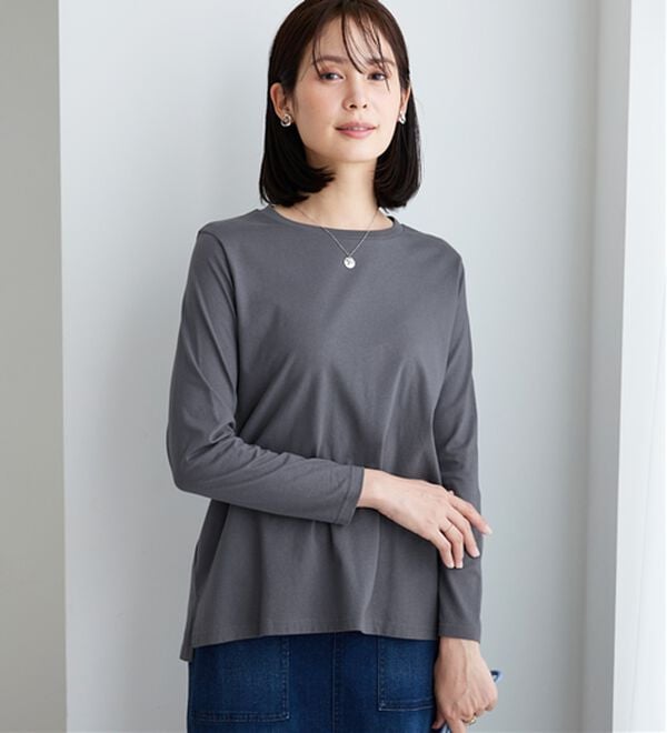 BELLUNA（ベルーナ）の「綿１００％大人顔サマ見えプルオーバー（カットソー）」｜詳細画像