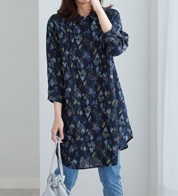 BELLUNA（ベルーナ）の「レーヨン素材ピンタック使いワンピース（その他ワンピース）」｜詳細画像