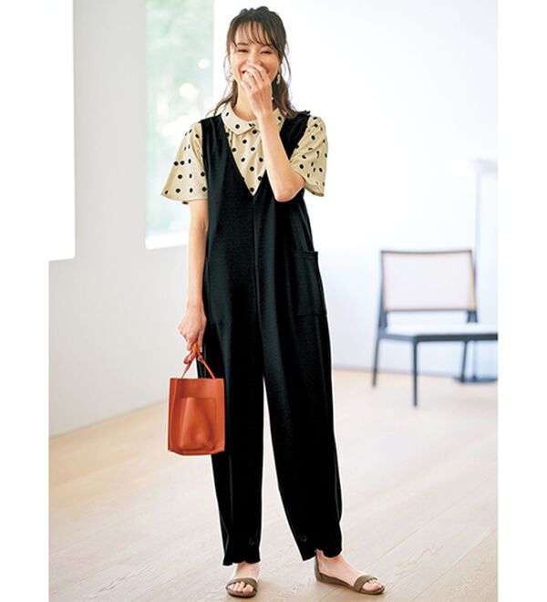 BELLUNA（ベルーナ）の「ちび衿デザイン大人顔ドットブラウス（ブラウス）」｜詳細画像