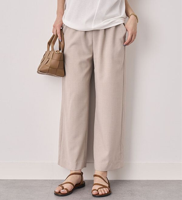 BELLUNA（ベルーナ）の「畳んでもシワにならない！麻調ワイドパンツ（ワイドパンツ・ガウチョ）」｜詳細画像