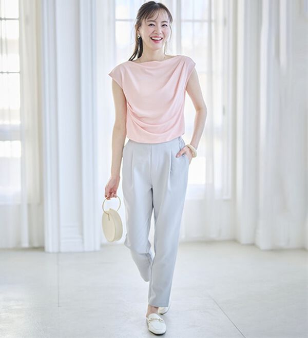 RANAN（ラナン）の「【選べる股下】ひんやり美脚シルエットタックパンツ（フルレングスパンツ）」｜詳細画像