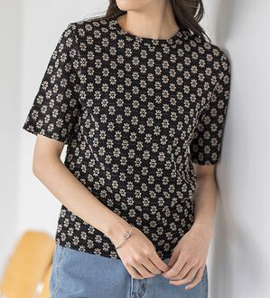 RANAN（ラナン）の「フラワーストレッチレースT（Tシャツ）」｜詳細画像