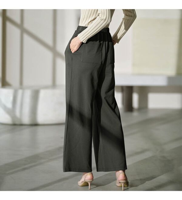 RANAN（ラナン）の「きれい見えピンタックカットソーワイドパンツ＜毛玉になりにくい＞【セットアップ対応】（ワイドパンツ・ガウチョ）」｜詳細画像