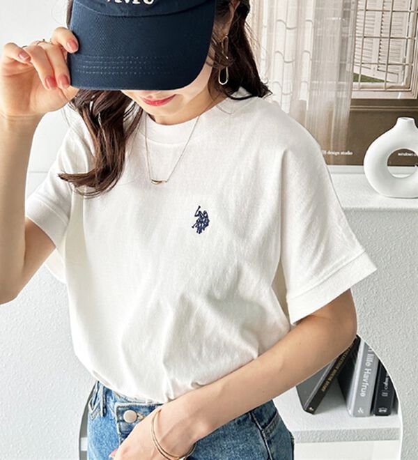 GeeRA（ジーラ）の「【新色追加】【ＵＳ．ＰＯＬＯ．ＡＳＳＮ】綿100％フレンチスリーブＴシャツ（Tシャツ）」｜詳細画像
