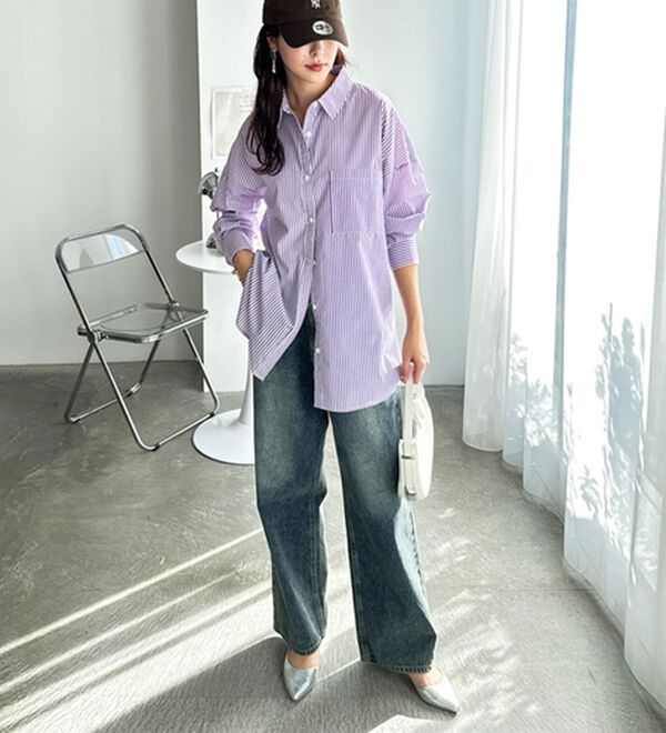 GeeRA（ジーラ）の「アソート柄オーバーサイズシャツ（シャツ）」｜詳細画像