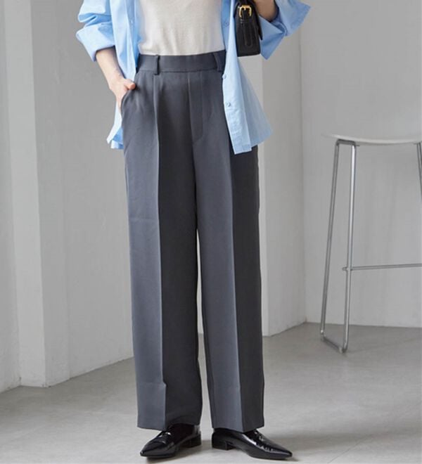 RANAN（ラナン）の「【選べる２丈】機能付！美脚シルエットセンタープレスワイドパンツ（フルレングスパンツ）」｜詳細画像