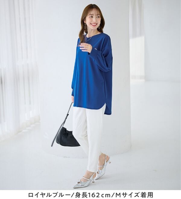 alotta（アロッタ）の「【接触冷感】高見え叶う！裾ラウンドＴシャツチュニック（チュニック）」｜詳細画像