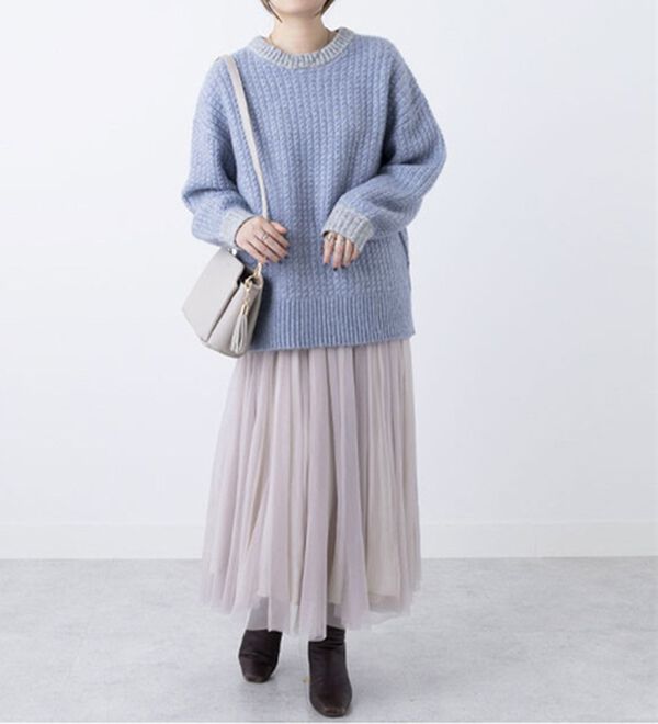 BELLUNA（ベルーナ）の「メランジ調配色ニットプルオーバー（ニット・セーター）」｜詳細画像