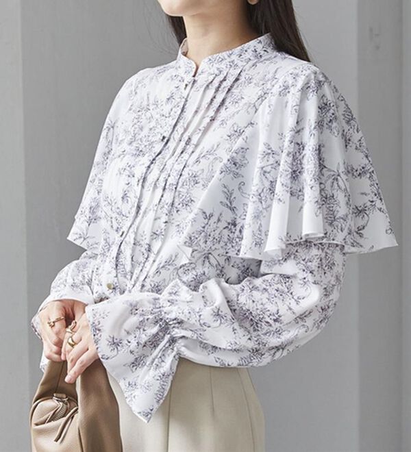 RANAN（ラナン）の「ピンタックフレアー長袖ブラウス（ブラウス）」｜詳細画像